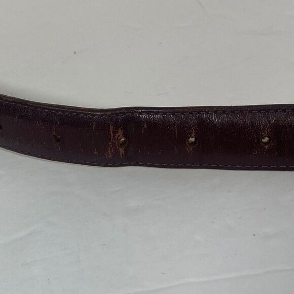 Coach Burgundy Leather Belt – Style 5700 – Size 38 / 95 cm – Solid Brass Buckle main image 5